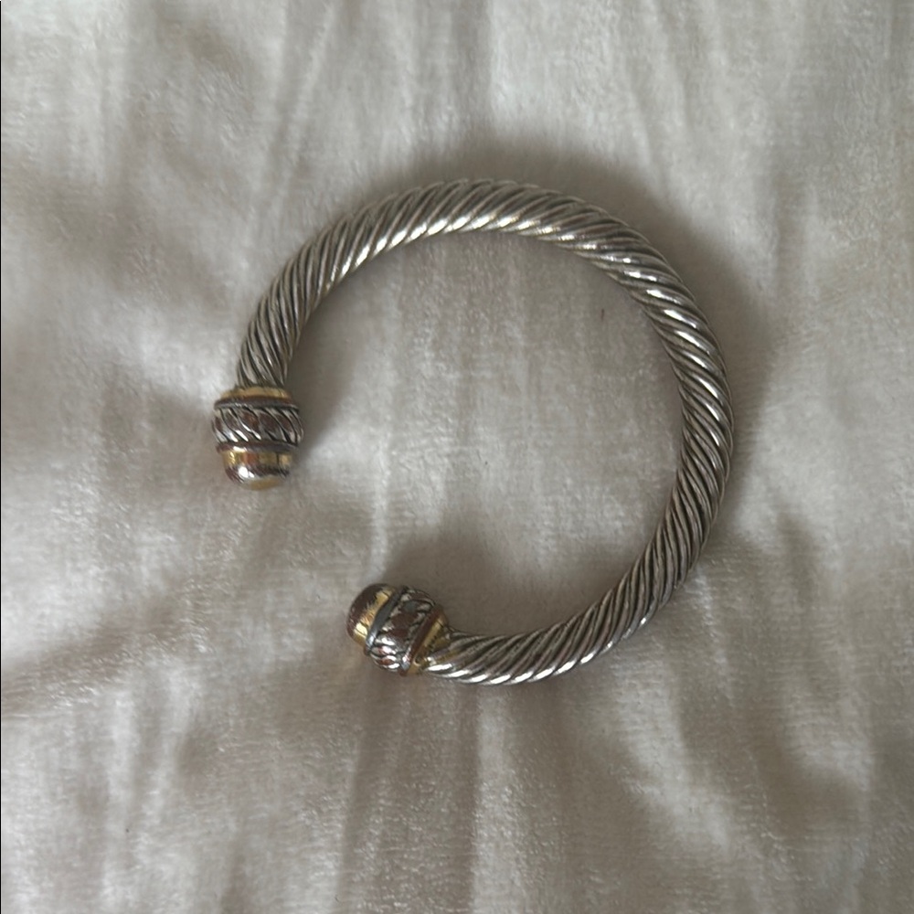 Silver and Gold Twisted Cable Bracelet